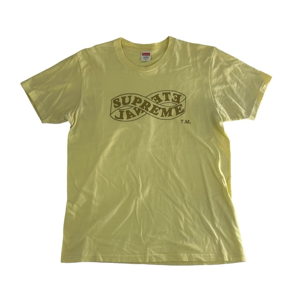 Supreme Shirt Mens Medium Pale Yellow Eternal Tee FW18‎ Short Sleeve Streetwear